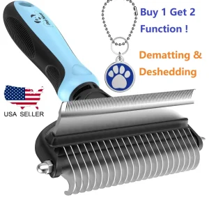 Pet Grooming Brush – Dog Shedding Comb & Undercoat Rake
