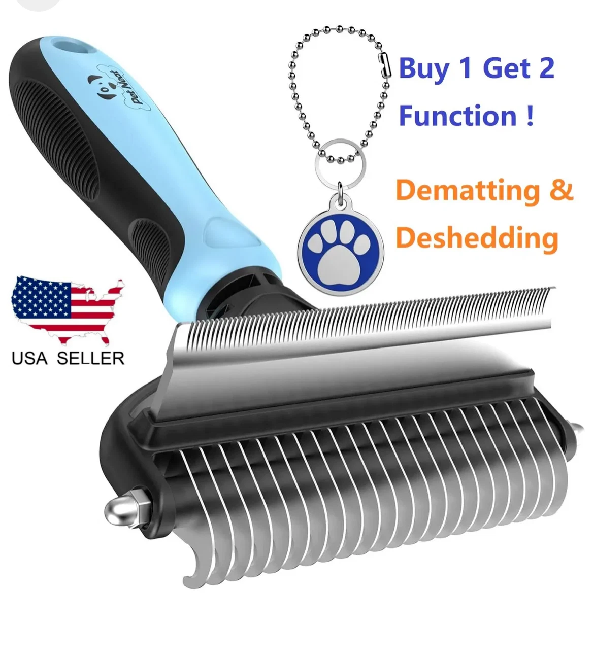 Pet Grooming Brush – Dog Shedding Comb & Undercoat Rake